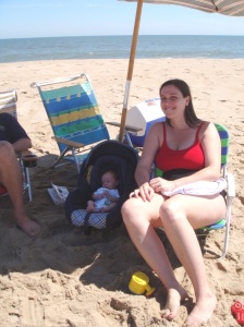 Mommy and me at the beach. Meh. Maybe Daddy is right about the beach.